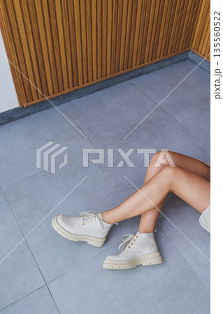 Women's shoes with slender legs, fashion style, beige color, instagram trends, casual style. New collection of shoes for women Women's shoes with slender legs, fashion style, beige color, instagram trends, casual style. New collection of shoes for women 135560522