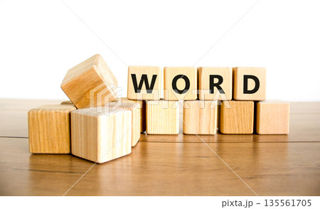 Word symbol. Concept word Word on beautiful wooden blocks. Beautiful wooden table white background. Business, lifestyle, support and word concept. Copy space. Word symbol. Concept word Word on beautiful wooden blocks. Beautiful wooden table white background. Business, lifestyle, support and word concept. Copy space. 135561705