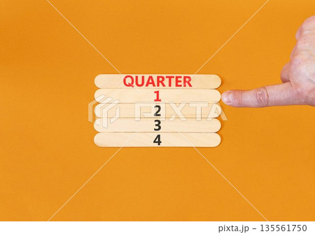 1st first quarter 1 symbol. Concept word Quarter 1 on beautiful wooden sticks. Beautiful orange background. Businessman's hand. Business, happy 1st first quarter 1 Q1 concept. Copy space. 1st first quarter 1 symbol. Concept word Quarter 1 on beautiful wooden sticks. Beautiful orange background. Businessman's hand. Business, happy 1st first quarter 1 Q1 concept. Copy space. 135561750