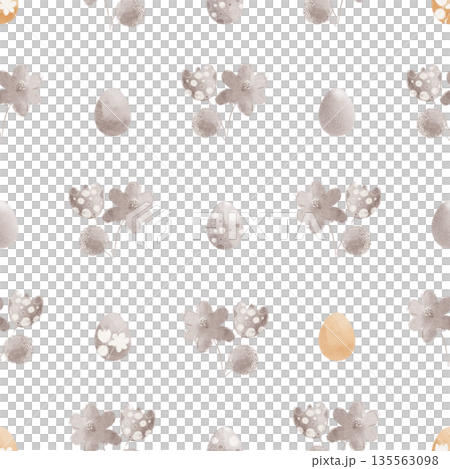 Flowers and Easter eggs seamless pattern. Hand drawn easter pattern Flowers and Easter eggs seamless pattern. Hand drawn easter pattern 135563098