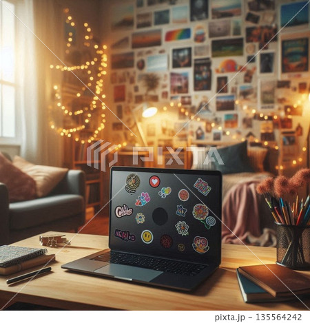 エモいPC！男女オタクやクリエイター＆ゲーマーのデスク机部屋 135564242