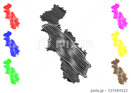 Bulach District (Switzerland, Swiss Confederation, Canton of Zurich) map vector illustration, scribble sketch Bezirk Bulach map Bulach District (Switzerland, Swiss Confederation, Canton of Zurich) map vector illustration, scribble sketch Bezirk Bulach map 135564322