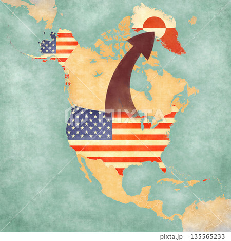 Map of North America - Annexation of Greenland 135565233