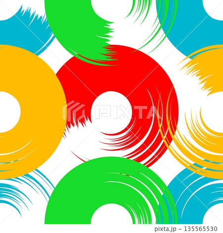 Colorful brush strokes circles seamless pattern Colorful brush strokes circles seamless pattern 135565530