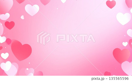 バレンタインに使えるハートのかわいい背景 135565596