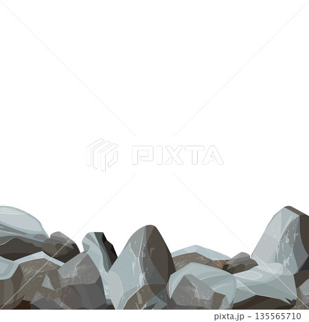 Rocks. stylized background with rocks illustration and empty place for text 135565710