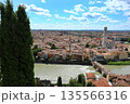 Travel photography of Verona with churches, towers and river 135566316