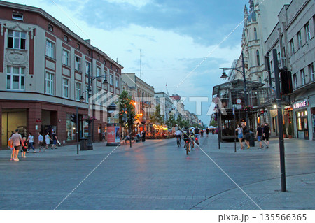 People go on streets of Polish city of Lodz 135566365