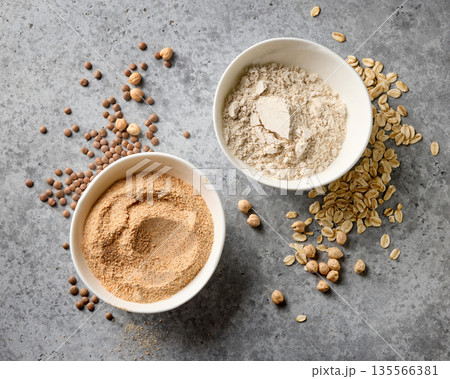 various plant based protein powders 135566381