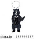 吹き出し上で使いやすいツキノワグマのイラスト　絵本風でやさしい動物素材 135566537