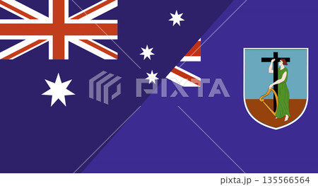Flags of Australia and Montserrat. Two Flag Australian and Montserrat 135566564