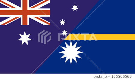 Flags of Australia and Nauru. Two Flag Together Australian and Nauru 135566569