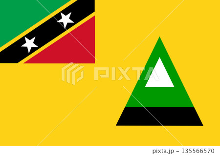 Flag of Nevis island. Nevis island flag. Symbol of Saint Kitts and Nevis island Flag of Nevis island. Nevis island flag. Symbol of Saint Kitts and Nevis island 135566570