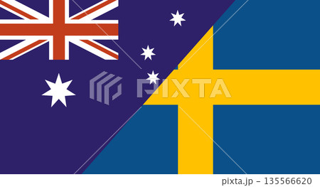 Flag of Australia and Sweden. Two Flag Together. Diplomatic relations Flag of Australia and Sweden. Two Flag Together. Diplomatic relations 135566620