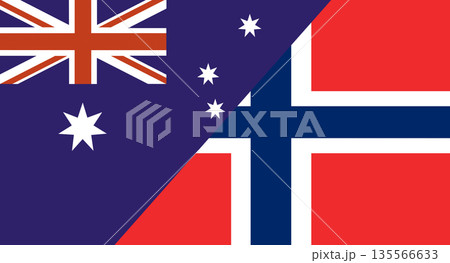 Flag of Australia and Svalbard. Two Flag Together. Diplomatic relations 135566633