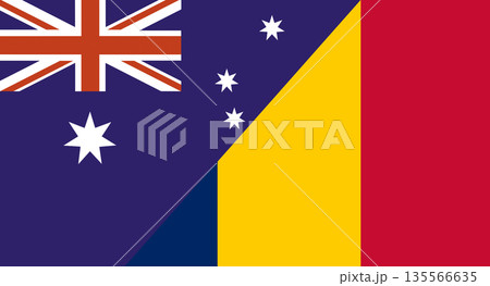 Flag of Australia and Chad. Two Flag Together. Diplomatic relations 135566635