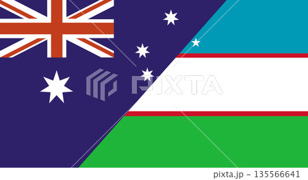 Flag of Australia and Uzbekistan. Two Flag Together. Diplomatic relations Flag of Australia and Uzbekistan. Two Flag Together. Diplomatic relations 135566641
