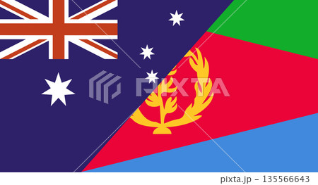 Flag of Australia and Eritrea. Two Flag Together. Diplomatic relations 135566643