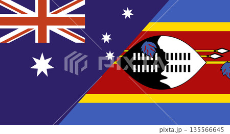 Flag of Australia and Eswatini. Two Flag Together. Diplomatic relations 135566645