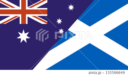 Flag of Australia and Scotland. Two Flag Together. Diplomatic relations Flag of Australia and Scotland. Two Flag Together. Diplomatic relations 135566649