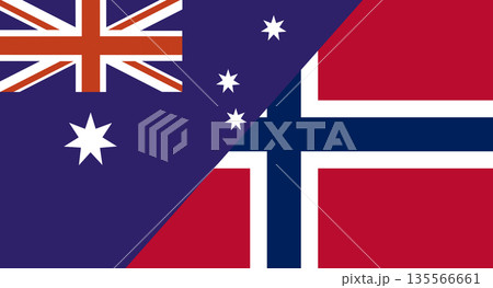 Flag of Australia and Norway. Two Flags Australian and Norwegian national flags 135566661