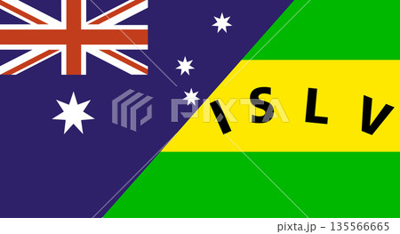Flags of Australia and Society Islands. Two Flags Together Flags of Australia and Society Islands. Two Flags Together 135566665