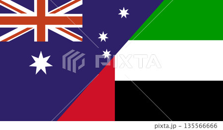 Flags of Australia and United Arab Emirates. Two Flag Together 135566666