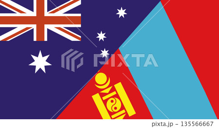 Flags of Australia and Mongolia. Two Flag Together Flags of Australia and Mongolia. Two Flag Together 135566667