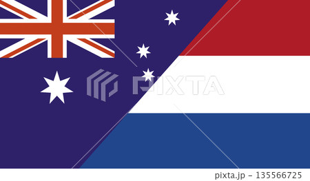 Flag of Australia and Netherlands. Two Flags Australian and Dutch national flags Flag of Australia and Netherlands. Two Flags Australian and Dutch national flags 135566725