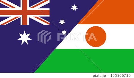Flags of Australia and Niger. Two Flag Together Australian and Nigerian Flags of Australia and Niger. Two Flag Together Australian and Nigerian 135566730