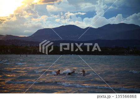 Sirmione town by Lake Garda under summer sky 135566868