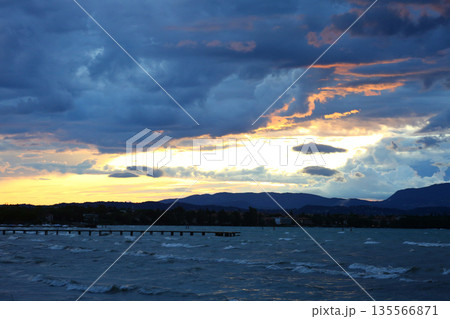 Sirmione town by Lake Garda under summer sky Sirmione town by Lake Garda under summer sky 135566871