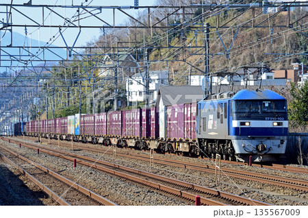 東海道本線 二宮-大磯 JR貨物 EF210-102(岡山) 東海道本線 二宮-大磯 JR貨物 EF210-102(岡山) 135567009