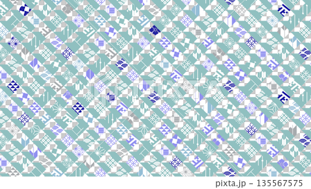 Colorful Japanese pattern background illustration for winter season Colorful Japanese pattern background illustration for winter season 135567575