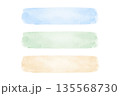 水彩風の横長ブラシあしらい素材　淡色ラインのシンプルデザイン 135568730