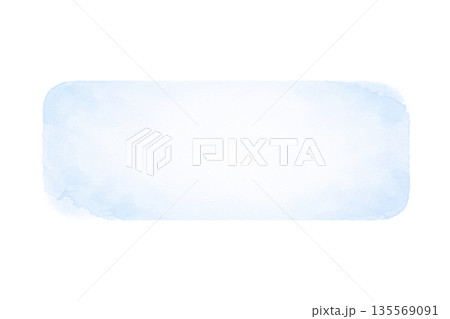 水彩風 角丸長方形のあしらい素材　淡いブルーのシンプル背景 135569091