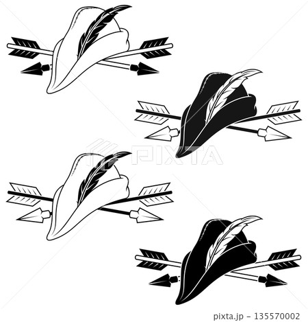 Crossed Arrows and Archer's Hat 135570002
