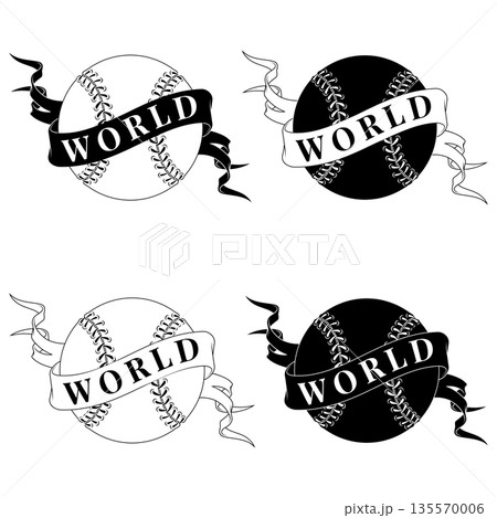 Baseball Wrapped in Ribbon 135570006