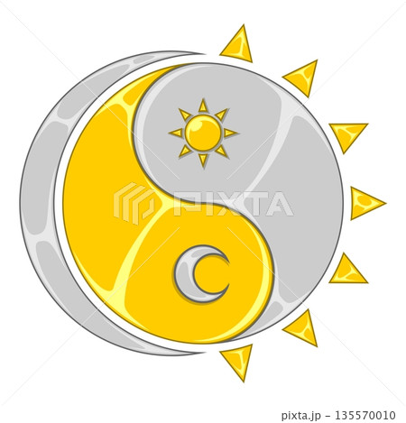 Yin Yang with Sun, Moon, Day, and Night Yin Yang with Sun, Moon, Day, and Night 135570010