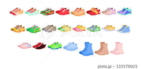Sneakers shoe color pair set. Athletic running tennis hiking skate soccer sneakers canvas, high top stretch for man Sneakers shoe color pair set. Athletic running tennis hiking skate soccer sneakers canvas, high top stretch for man 135570025
