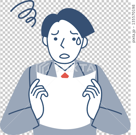 Upper body of a male student with a troubled expression Upper body of a male student with a troubled expression 135570198