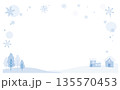 ゆるかわいい冬山風景イラスト素材 135570453