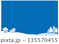 ゆるかわいい冬の風景イラスト素材 135570455