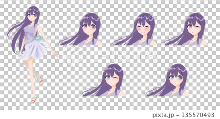 かわいい女の子の立ち絵イラスト - trpg・ゲームのアニメ風タッチの素材 135570493