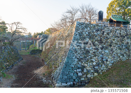 《商用撮影許可取得済》天守台東側のお堀から月見櫓跡・極楽橋を望む景色 135571508