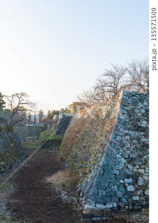 《商用撮影許可取得済》天守台東側のお堀から月見櫓跡・極楽橋を望む景色 135571509