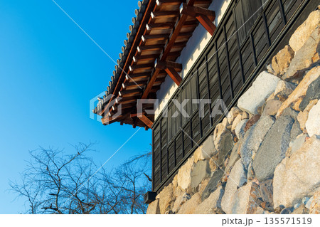 《商用撮影許可取得済》青空と追手向櫓 135571519