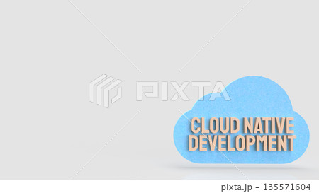 Minimal Cloud Native Software Development Concept Illustration 3d render. Minimal Cloud Native Software Development Concept Illustration 3d render. 135571604