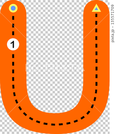 Alphabet Letter U Tracing Practice for Children 135571709