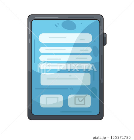 illustration of survey tablet 135571780